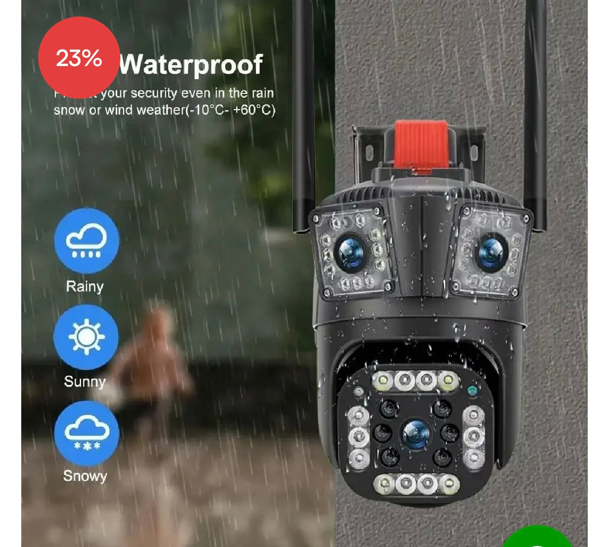 Cameră de Supraveghere cu 3 Camere, 12mp, Zoom 10X 4G