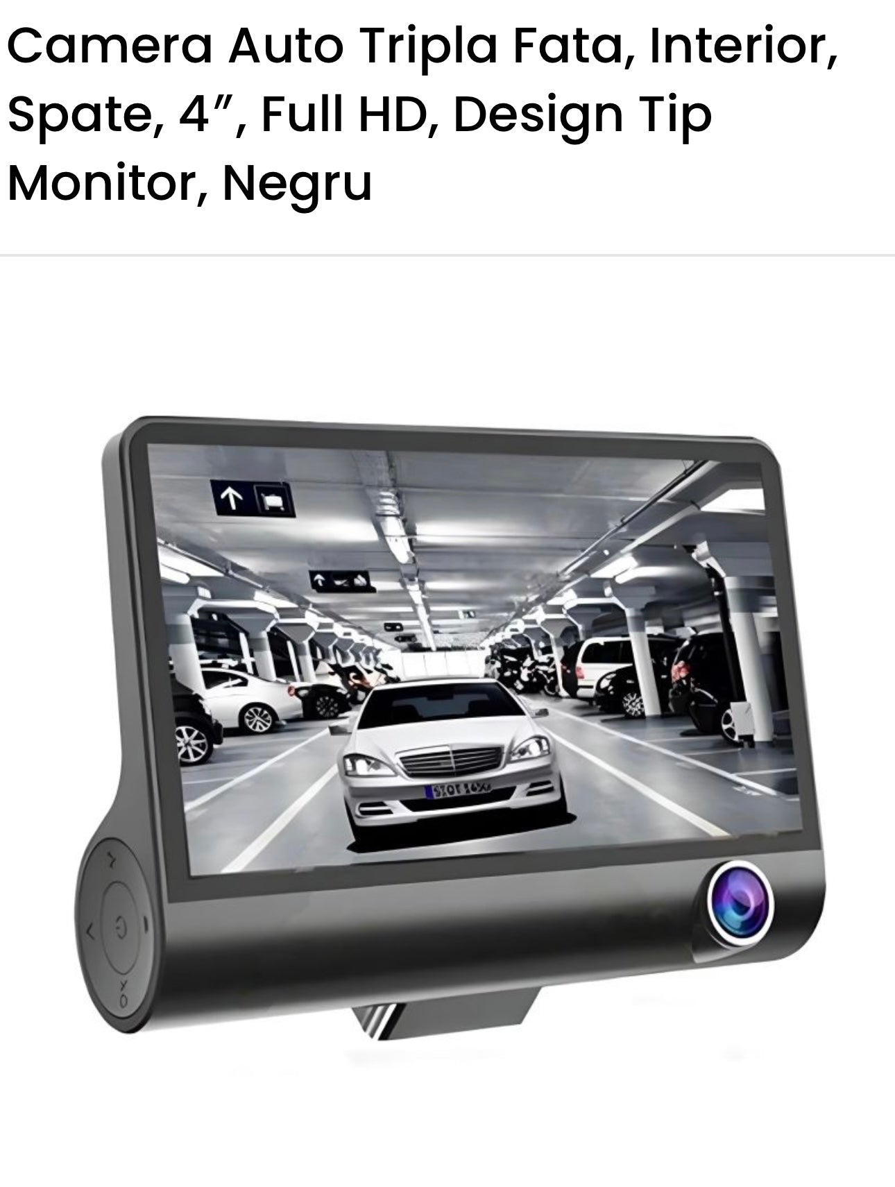 Camera Auto Triplă Full HD 1080p cu Ecran 2 Inch, Senzor de Miscare, Night Vision, Monitorizare Parcare și Filmare în Bucla