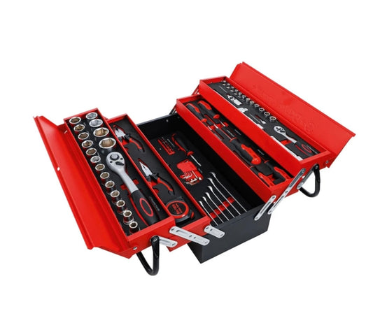 Trusă Scule 86 Piese AT PERFORMANCE®, Cutie Metalică, Uz Hobby