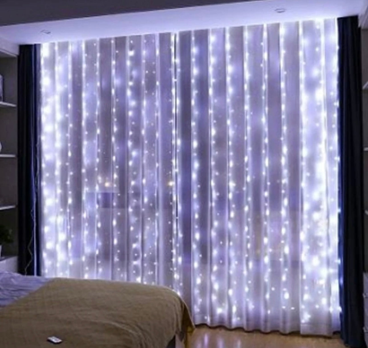 Instalatie Craciun tip perdea, 3 m x 3 m Alb rece,alb cald multicolor