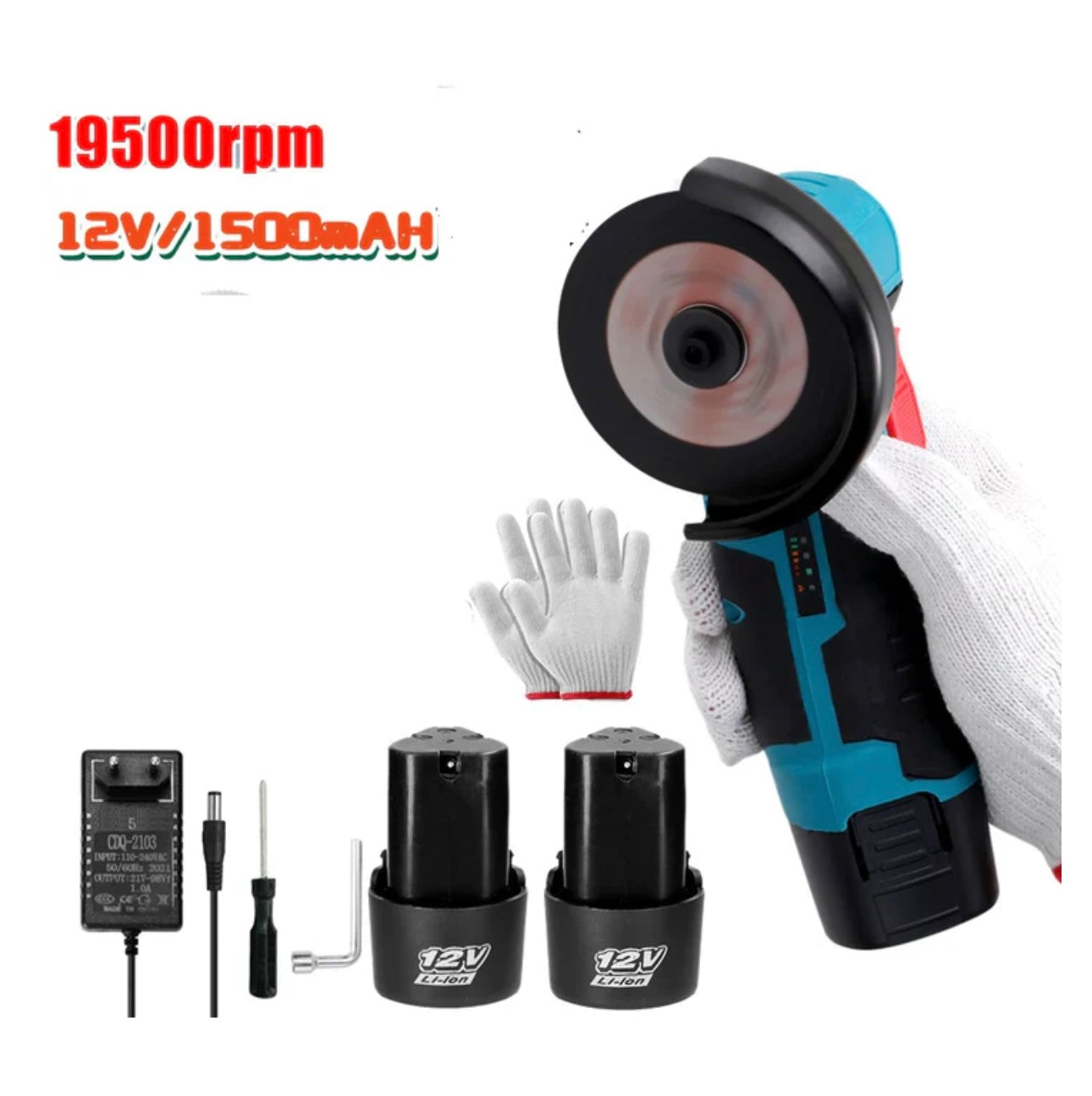 Mini polizor unghiular Flex Fara fir cu 2 Acumulatori 48V, 5 Discuri, 76 mm incluse, 19500 Rpm, 750W, 1500 mAh, Autonomie Mare