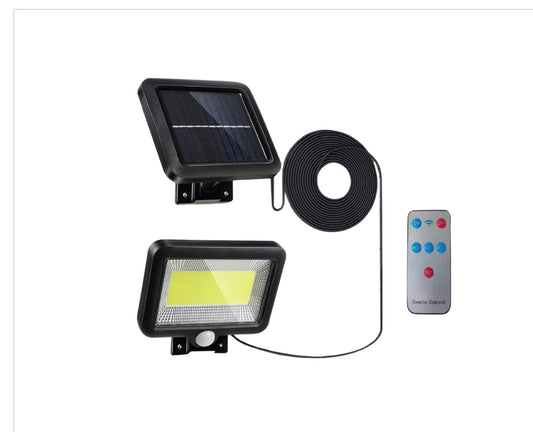 Lampă Solară cu 96 LED-uri, Senzor de Mișcare și Telecomandă