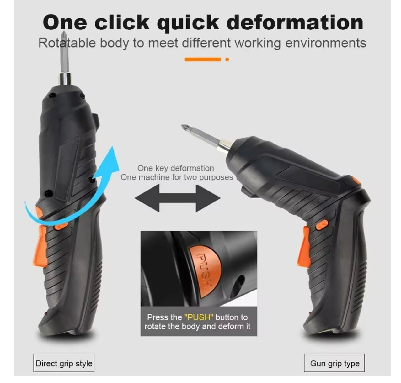 TRUSA SURUBELNITA ELECTRICA, 47 ACCESORII, CUPLU PUTERNIC, INCARCARE USB, ARBORE FLEXIBIL