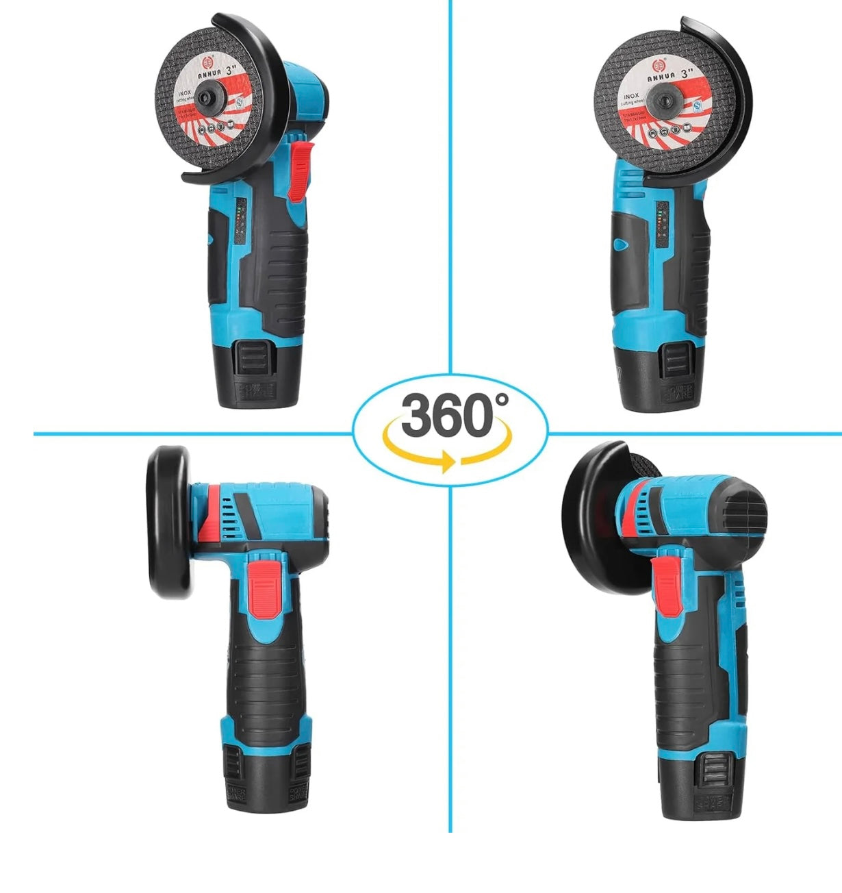 Mini polizor unghiular Flex Fara fir cu 2 Acumulatori 48V, 5 Discuri, 76 mm incluse, 19500 Rpm, 750W, 1500 mAh, Autonomie Mare