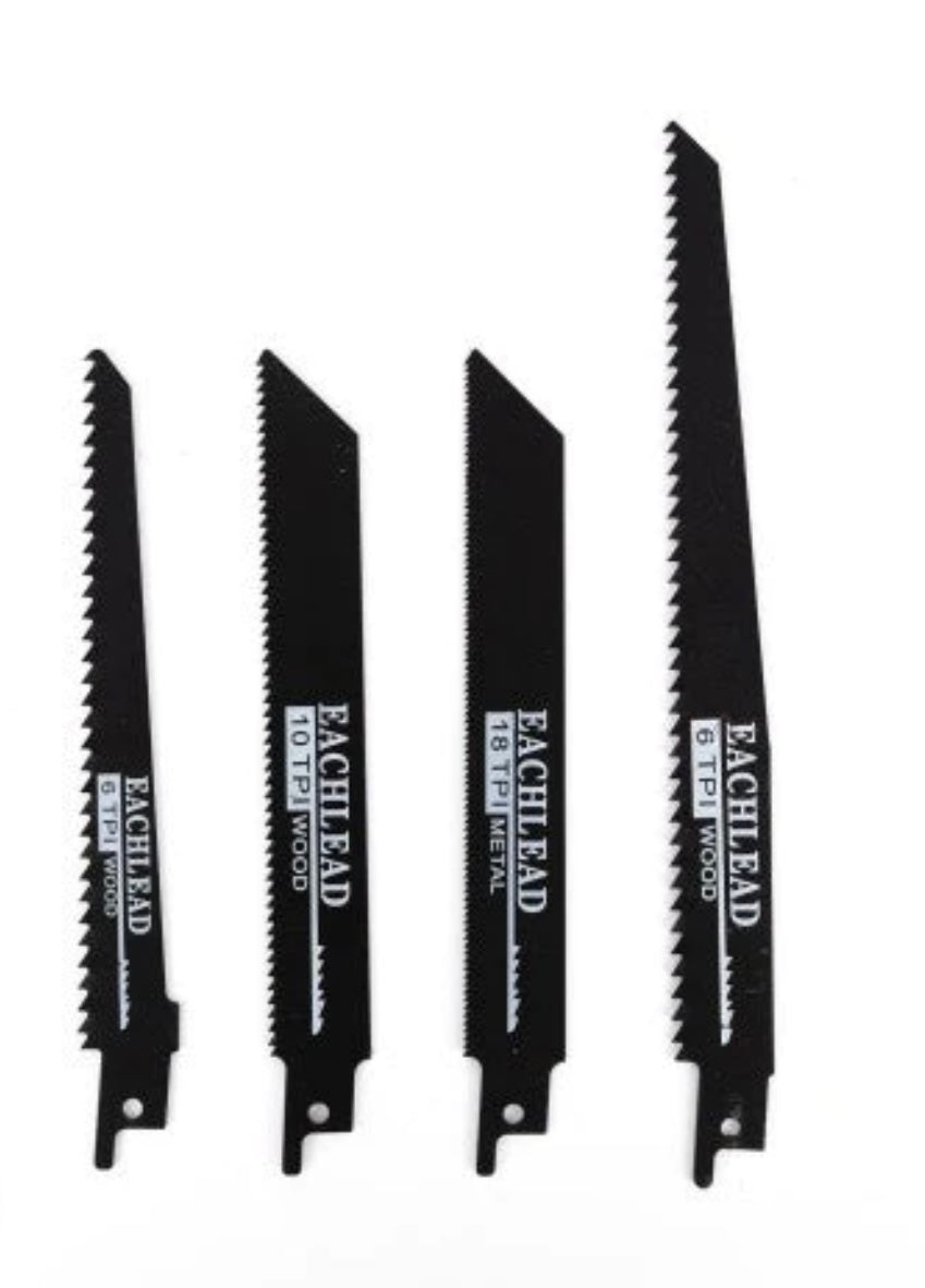 Fierastrau electric tip sabie cu 2 acumulatori 48V 5000 mAh, 4 panze, valiza de transport, Albastru