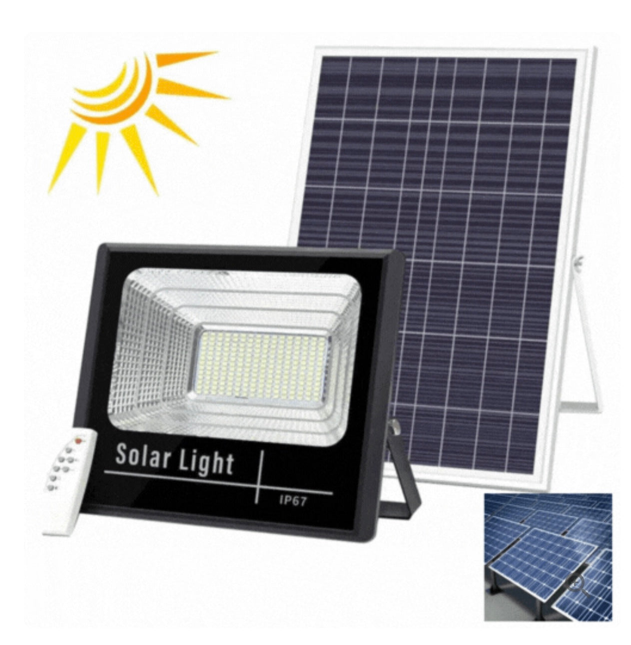 Panou Solar VELORA, 100W, Control Prin Telecomanda, Senzor Crepuscular