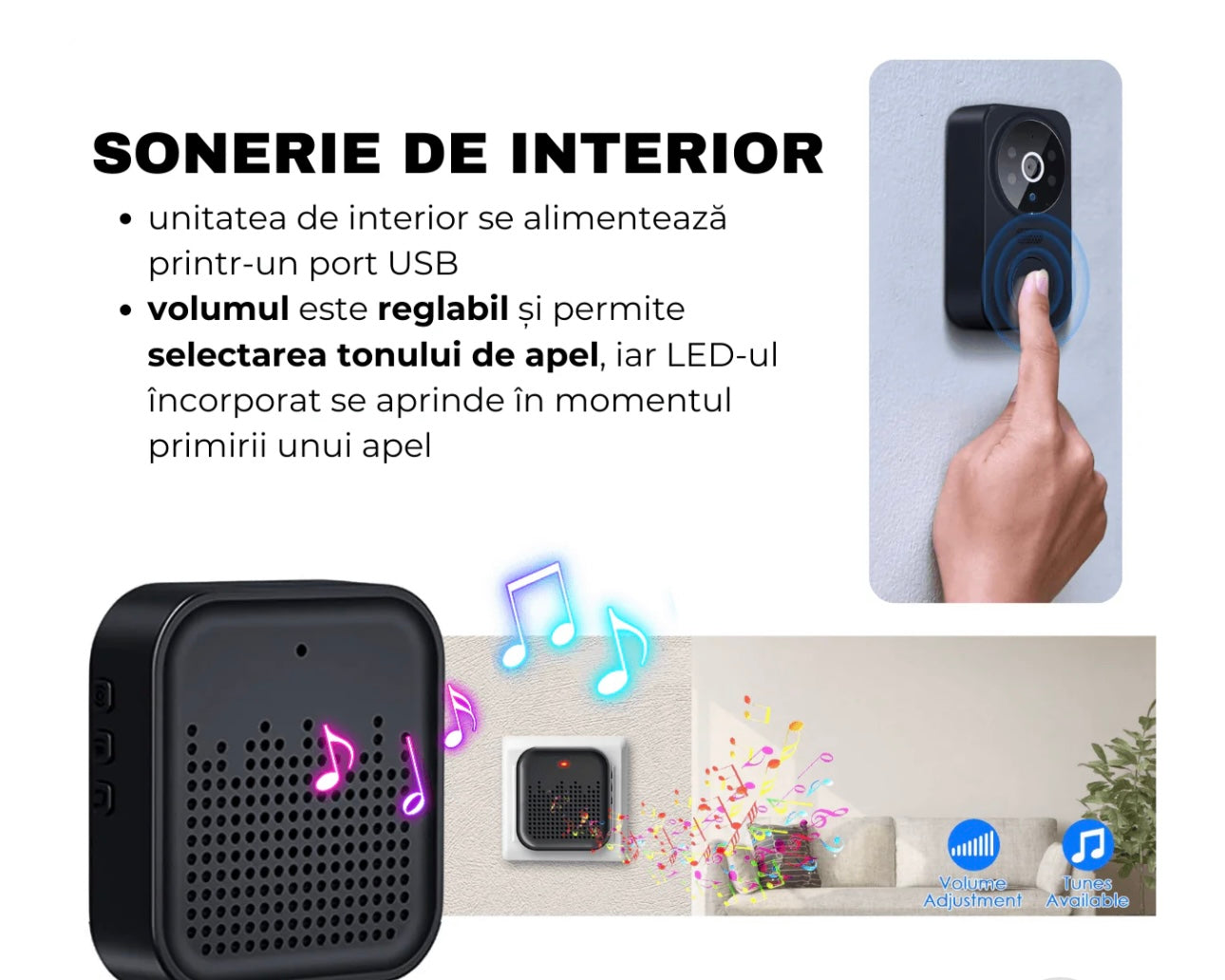 Sonerie video inteligentă fără fir Wireless