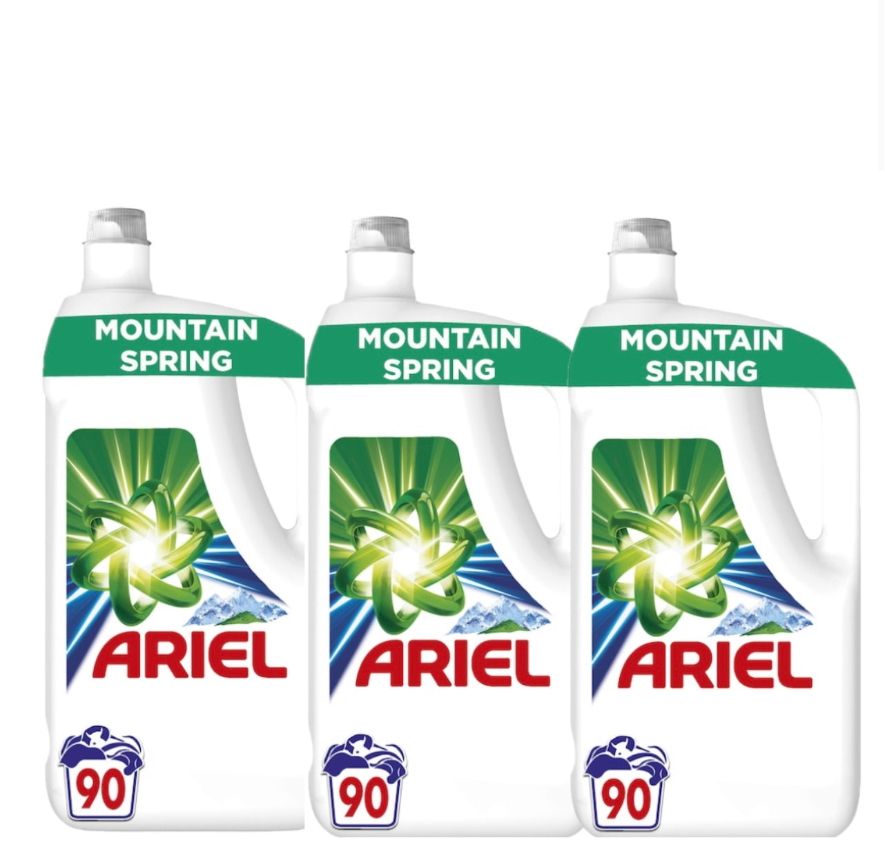 Pachet 3X Detergent de rufe lichid Ariel Mountain Spring Cold, 270 spalari, 4.5L