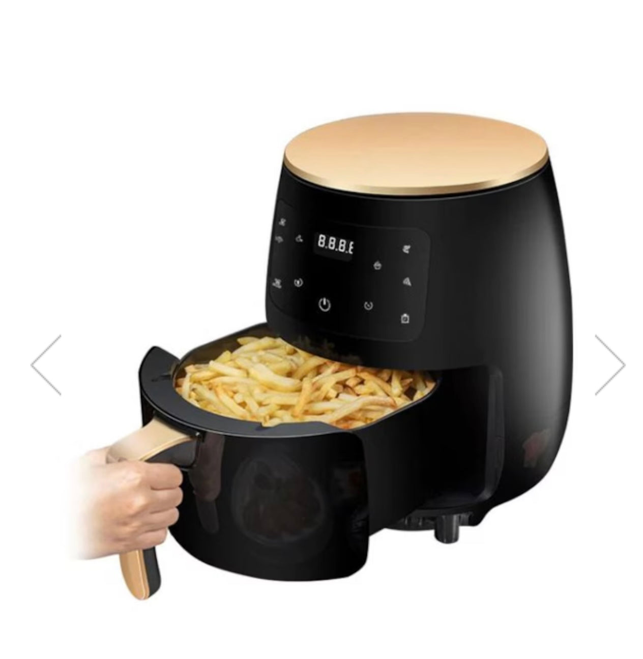 Friteuză fără Ulei cu Aer Cald 2400W, 6L, LCD Touch, 6 Programe, Accesorii Incluse