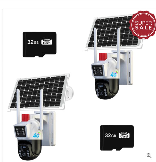 Set 2X Camera de supraveghere 4G, Cu Panou Solar