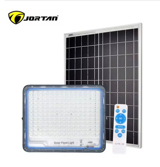Proiector Solar LED 800W, Jortan,corp iluminat, cu incarcare solara, panou separat fotovoltaic, suport, telecomanda
out
