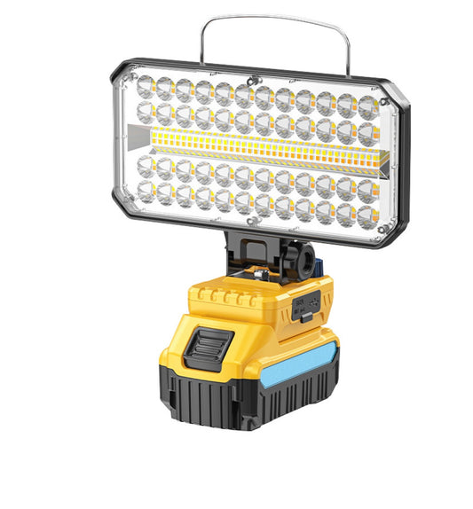 Lampă de Lucru LED Profesională Acumulator 18V, Reglabilă 3500 mAh, 80W, 3800 Lumeni, Lumină Caldă si Rece, Port USB Încărcător Telefon Type-C