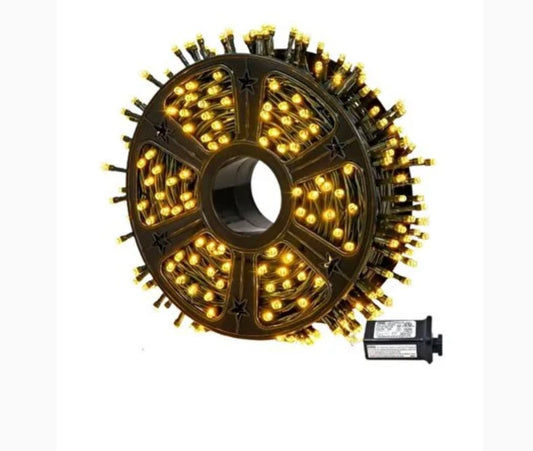 Instalație de Crăciun, lungime 100 m, 8 efecte luminoase, protecție, pentru interior/exterior, GALBEN