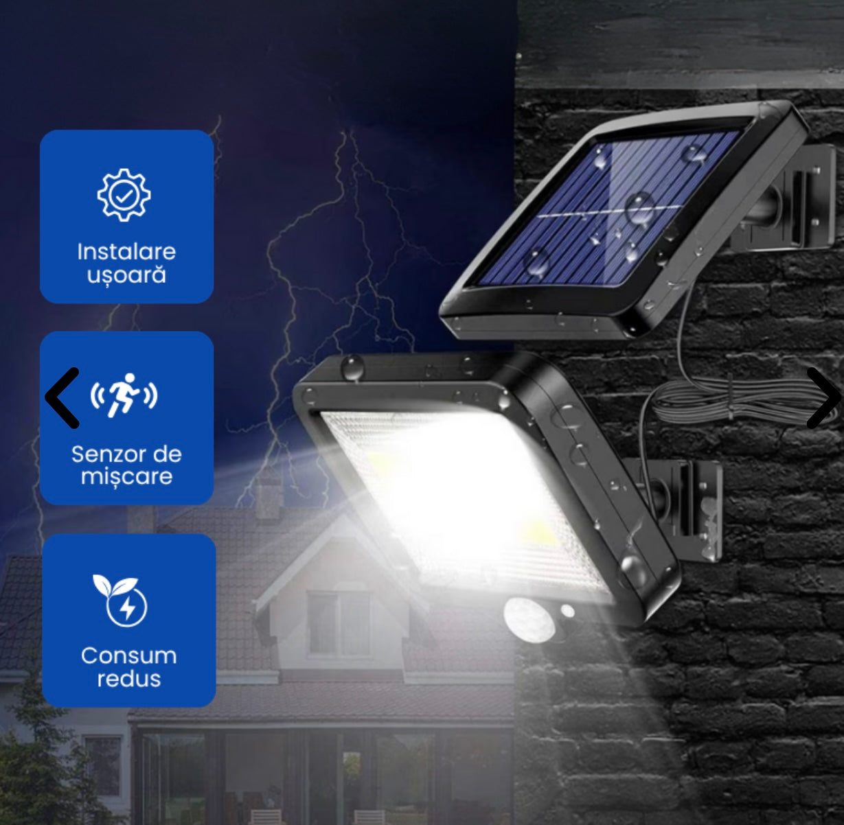 Lampă Solară cu 96 LED-uri, Senzor de Mișcare și Telecomandă