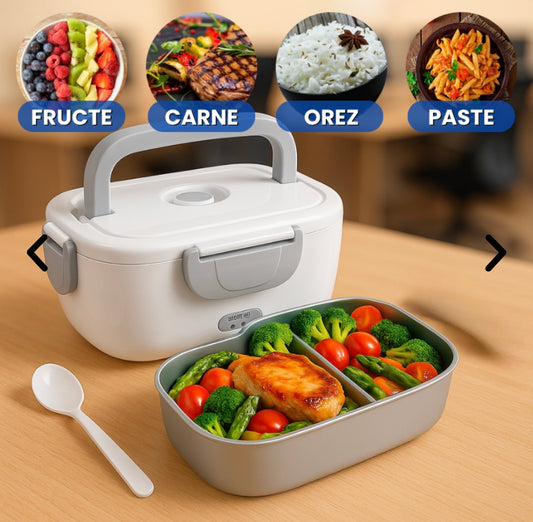 Caserolă Electrică 3-în-1 pentru Încălzit Mâncarea la Birou, în Mașină sau la Școală