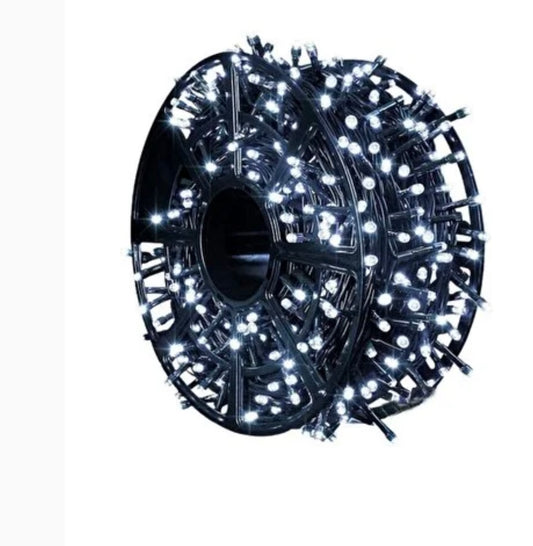 Instalație de Crăciun, lungime 100 m, cu 8 efecte luminoase, pentru interior/exterior, alb rece