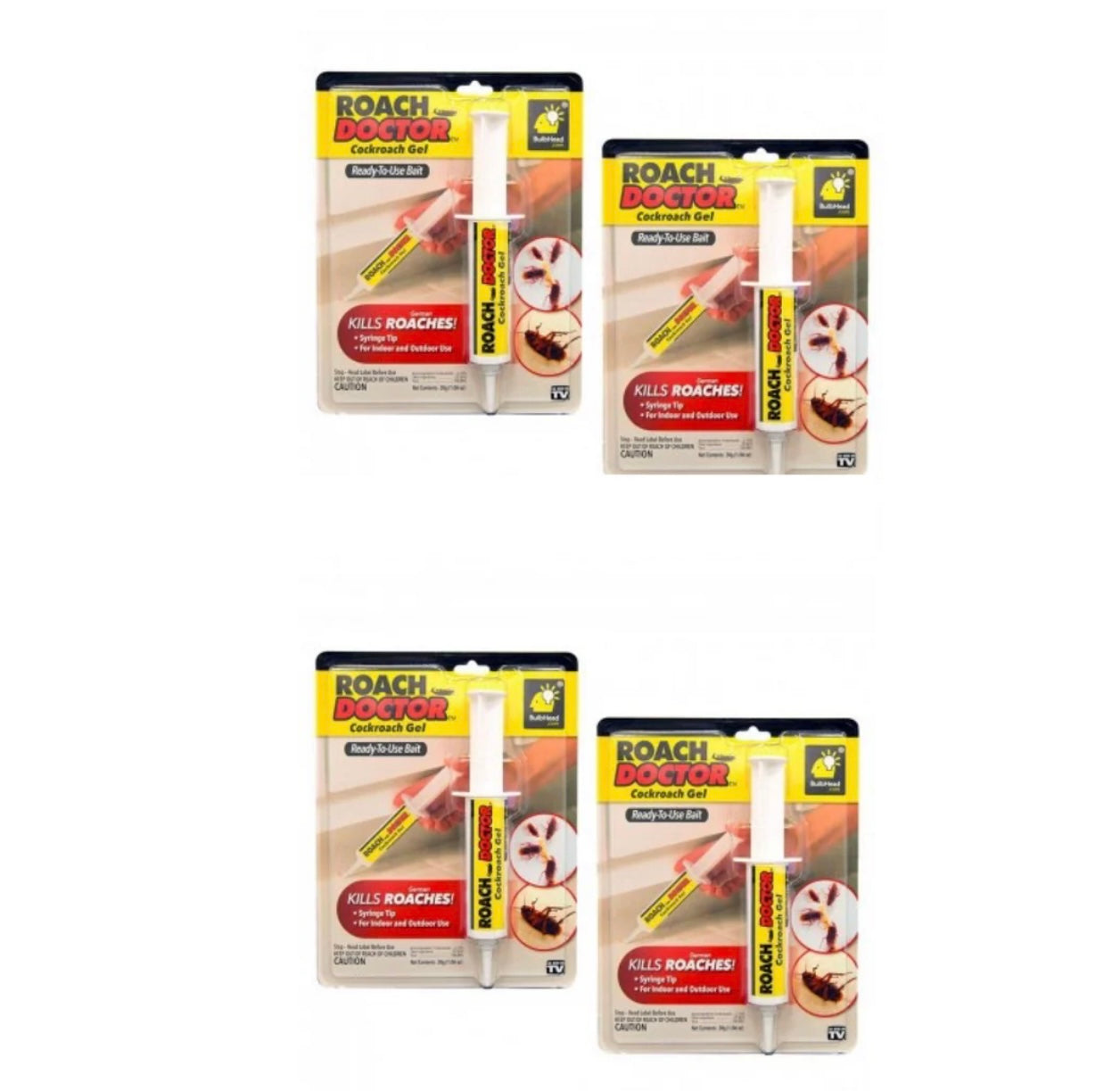 Set 4x Gel Anti-Gândaci Roach Doctor, Eliminare Rapidă și Eficientă, Protecție de Lungă Durată