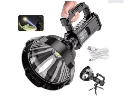 LANTERNA PUTERNICA, 500 M, CU INCARCARE USB, SI FUNCTIE POWERBANK, TREPIED CADOU