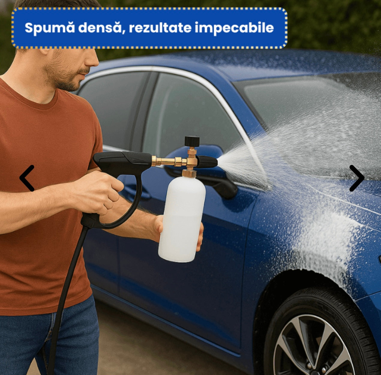 Pistol de Spălare 2-în-1 cu Presiune Mare și Spumă pentru Mașină și Curte