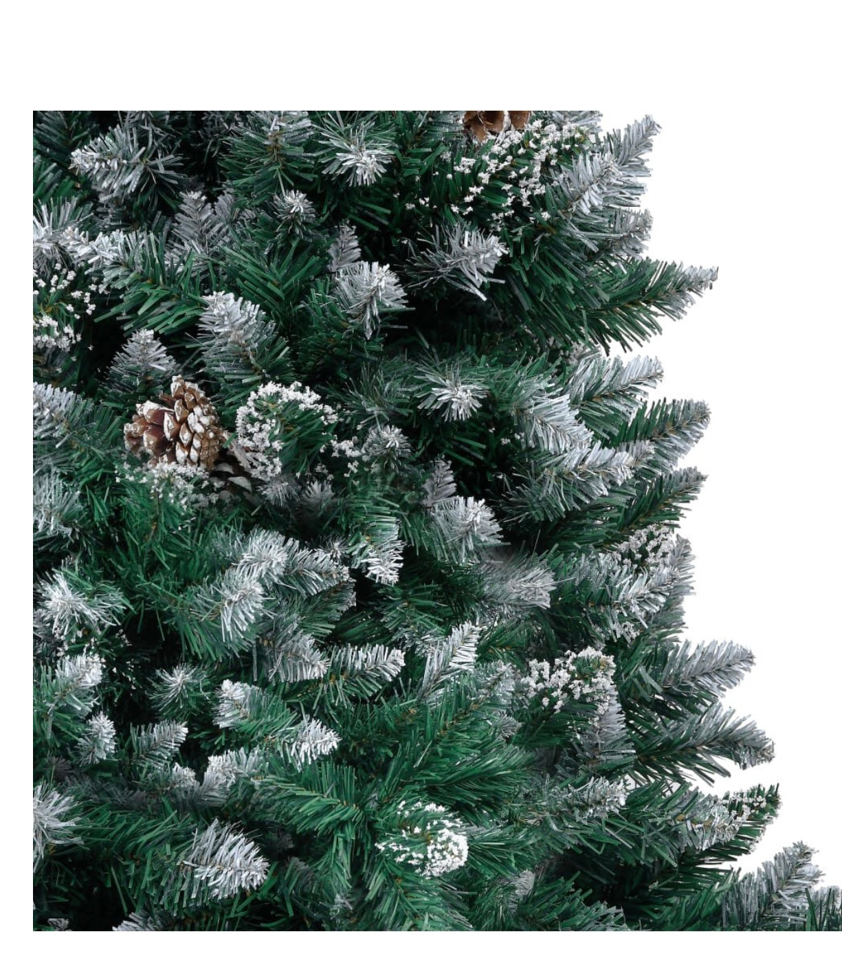 Brad de Crăciun artificial cu conuri brad și zăpadă albă 210 cm