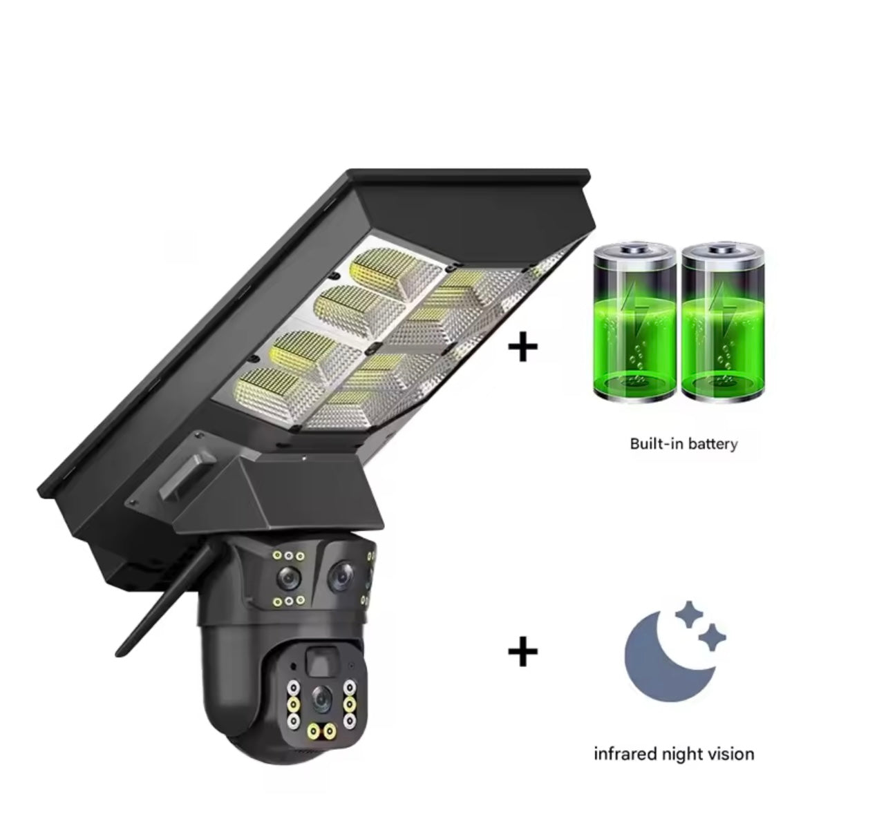 CAMERA SUPRAVEGHERE 4G SOLARA EXTERIOR | 12MP 4K ULTRA HD, PTZ 360°, ZOOM OPTIC X10, PROIECTOR LED 600W, IP67, CARD MEMORIE CADOU