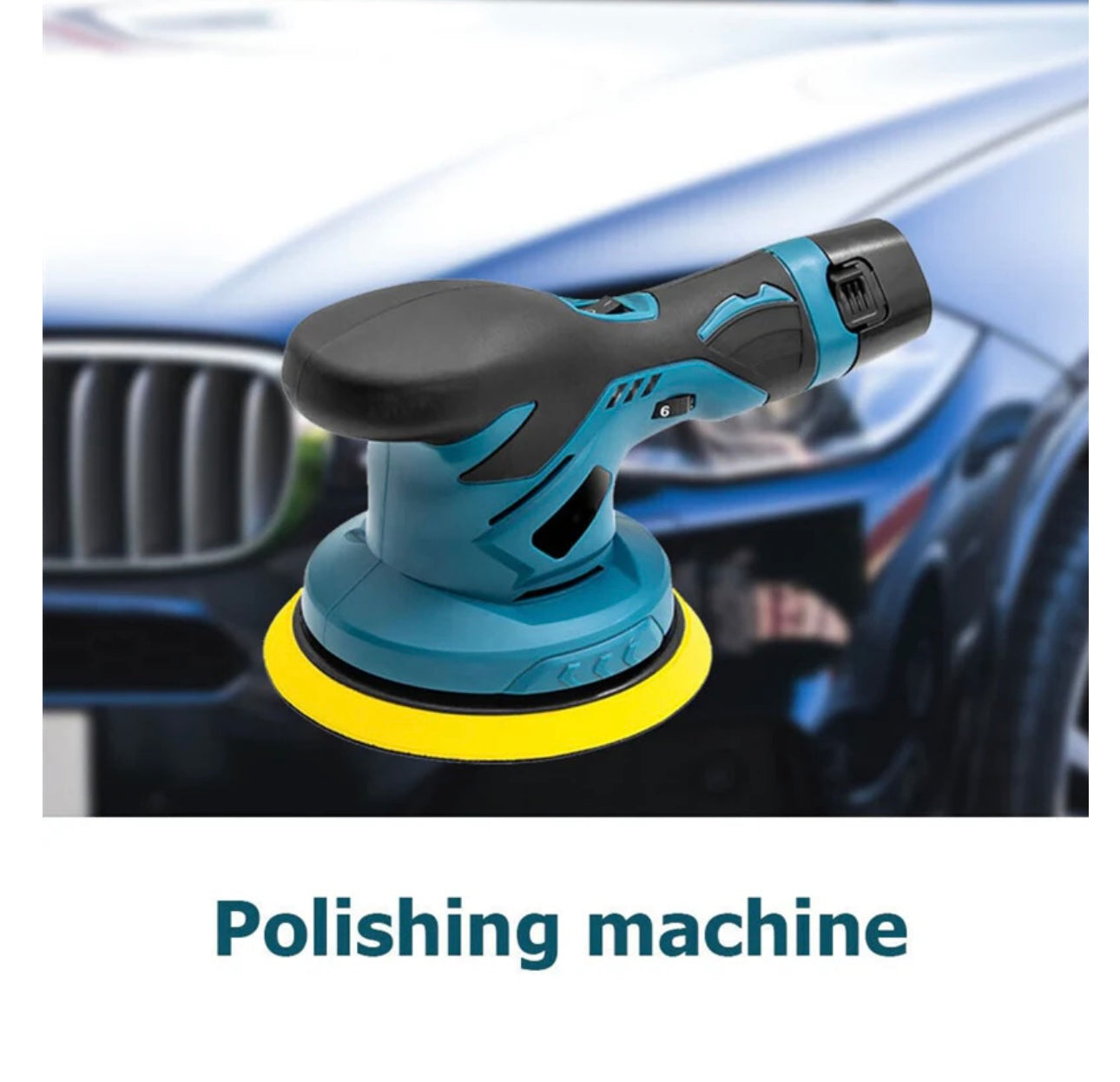 Aparat Polish Auto Profesional cu 2 Acumulatori 12V, 8 Viteze, 2500–5000 RPM, Orbital pentru Detailing