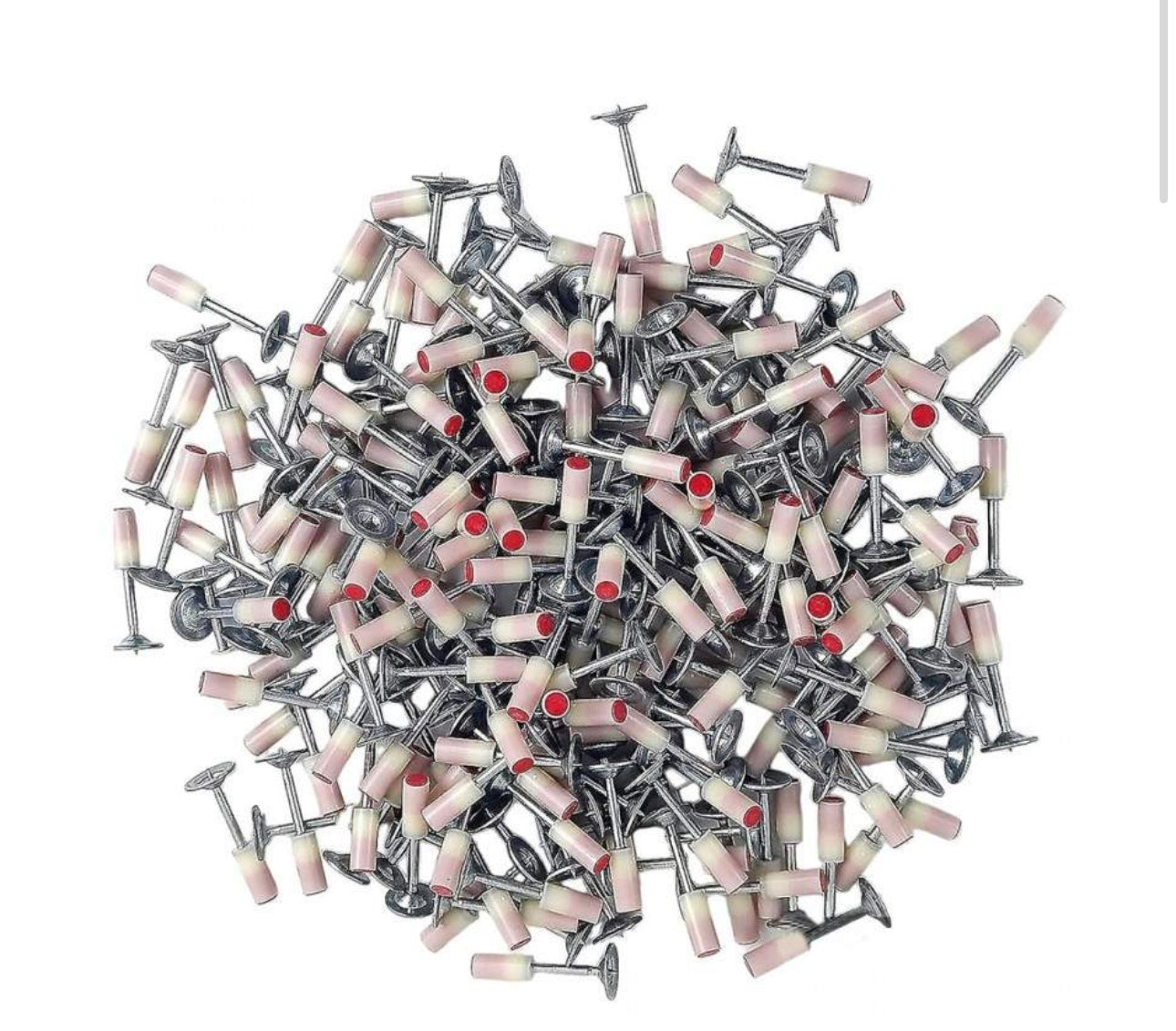 Set Cuie Tip Ciuperca Pentru Pistol, Cu Autopropulsare, 100 Bucati, 7.2 mm, Alb/Argintiu