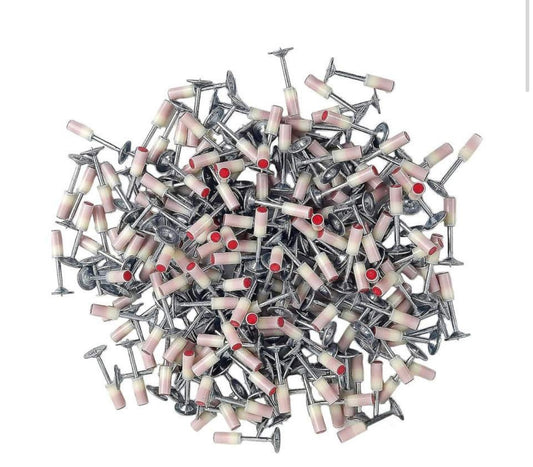 Set Cuie Tip Ciuperca Pentru Pistol, Cu Autopropulsare, 100 Bucati, 7.2 mm, Alb/Argintiu