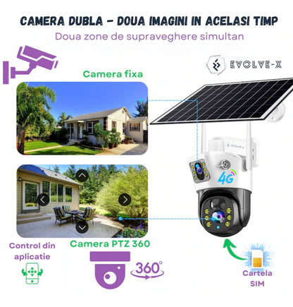 Set 2X Camera de supraveghere 4G, Cu Panou Solar