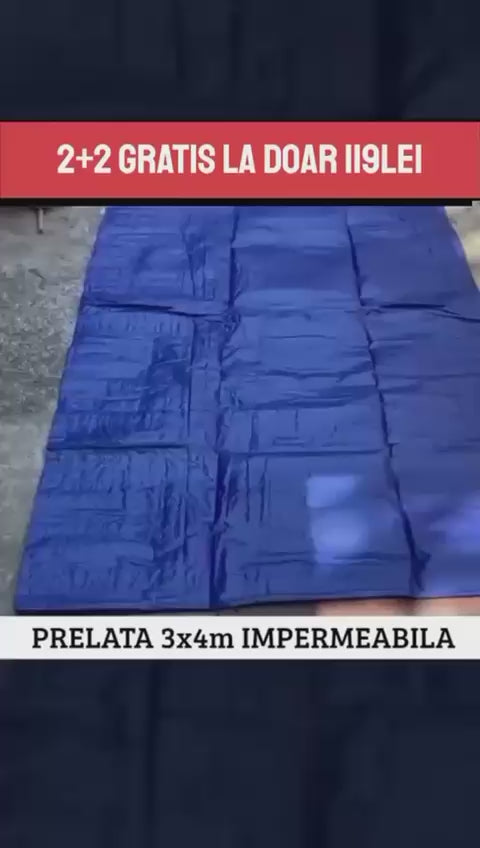 2+2 GRATIS: Prelata Super Rezistenta Pentru Ploaie si Acoperit Suprafete, 3×4 m