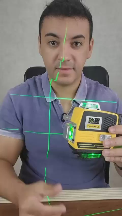 Nivela Laser 4D cu 16 Linii, Autonivelare, 2 Acumulatori, Lumina Verde, Trepied 150 cm, Telecomandă, Platformă Ridicare, Profesională CADOU O PERECHE OCHELARI PROTECȚIE